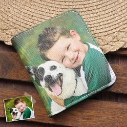 Personalized Photo Leather Wallet - Small