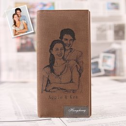 Personalized Photo Wallet Brown